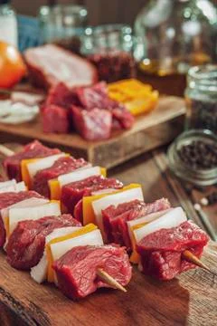 Raw meat stick Stock Photos