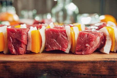 Raw meat stick Stock Photos