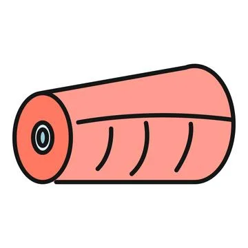 Raw meat tenderloin roll flat line icon Stock Illustration