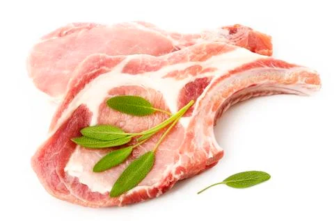 Raw meat on white background Stock Photos