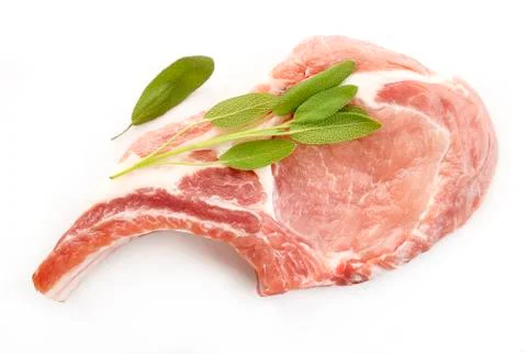 Raw meat on white background Stock Photos