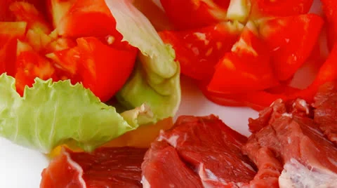 Raw meat on white plate Vídeos de archivo 24827861