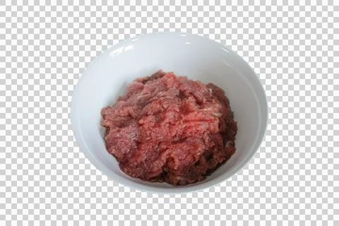 Raw Minced Beef in White Ceramic Bowl Stock Photos