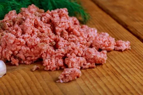 Raw Minced meat with Ground beef. Minced meat close up Stock Photos