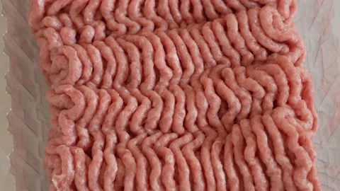 Raw minced or grounded organic turkey meat isolated 動画素材 189825630