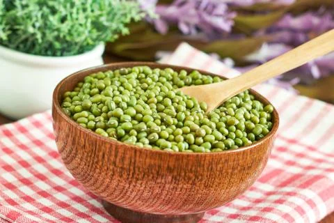Raw mung beans Stock Photos