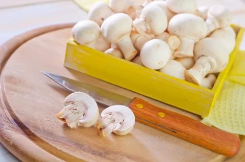 Raw mushroom Stock Photos