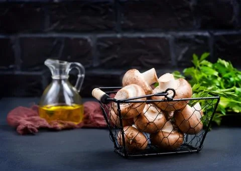 Raw mushroom Stock Photos