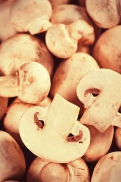 Raw mushrooms Stock Photos