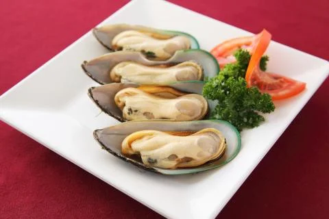 Raw mussels Stock Photos