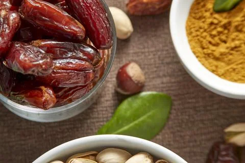 Raw Nuts And Oranges Stock Photos