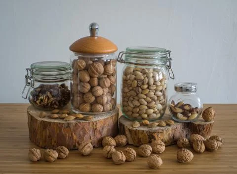 Raw nuts Stock Photos
