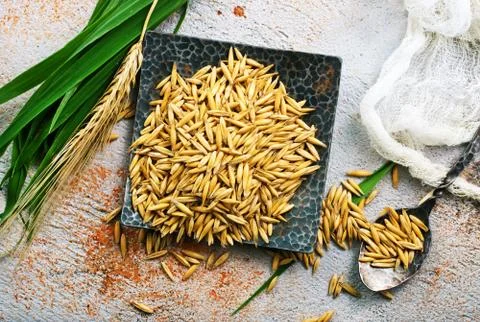 Raw oat Stock Photos