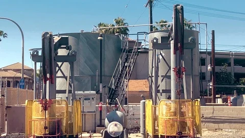 Raw oil pumps at work Stock Footage 88227881