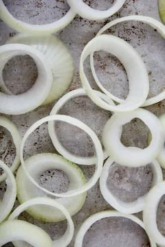 Raw onion rings Stock Photos
