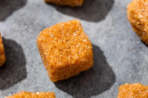 Raw Organic Cane Sugar Cube Fotos Stock
