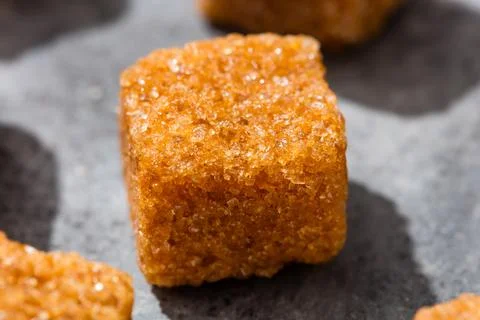 Raw Organic Cane Sugar Cube Fotos Stock