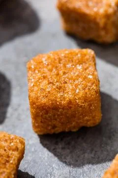 Raw Organic Cane Sugar Cube Stock Photos