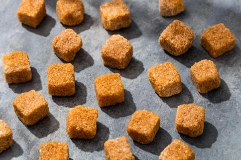 Raw Organic Cane Sugar Cube Stock Photos