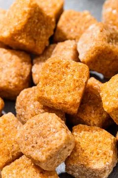 Raw Organic Cane Sugar Cube Fotos Stock