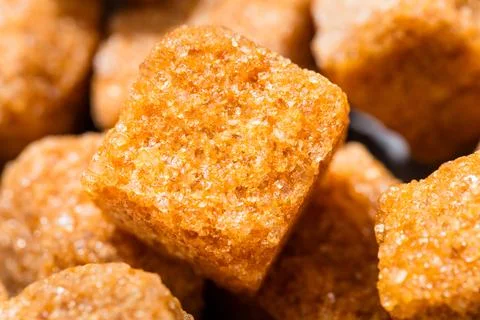 Raw Organic Cane Sugar Cube Stock Photos