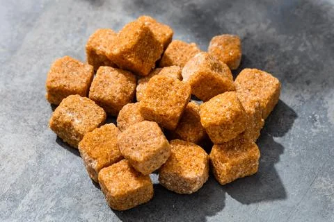 Raw Organic Cane Sugar Cube Fotos Stock