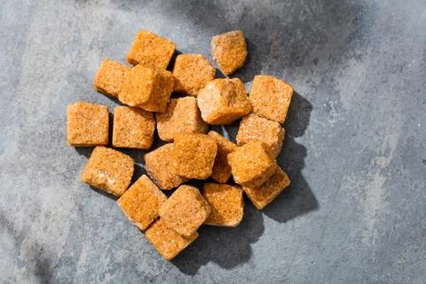 Raw Organic Cane Sugar Cube Fotos Stock