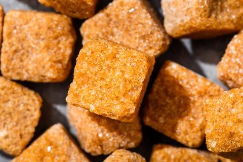 Raw Organic Cane Sugar Cube Fotos Stock