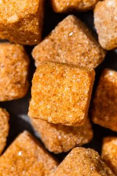 Raw Organic Cane Sugar Cube Fotos Stock