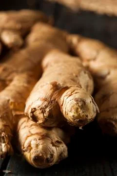 Raw organic ginger root Stock Photos