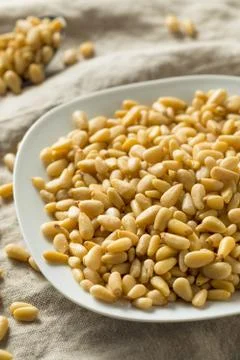 Raw Organic Pine Nuts Foto stock
