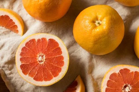 Raw Organic Ruby Red Grapefruit Stock Photos
