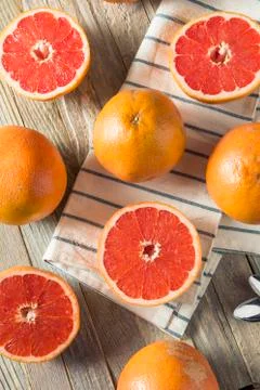 Raw Organic Ruby Red Grapefruits Stock Photos