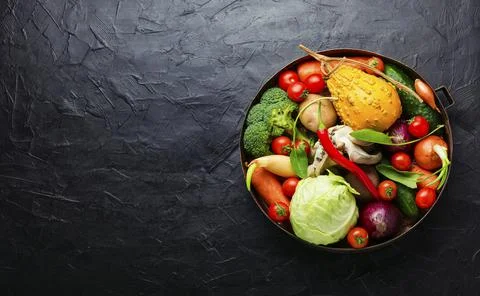 Raw organic vegetables Stock Photos