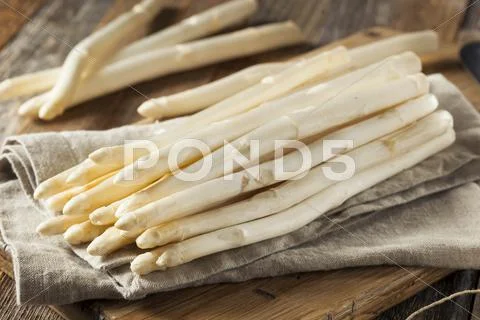 Raw Organic White Asparagus Spears Stock Photos