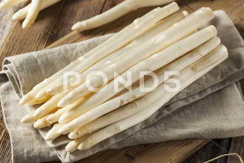 Raw Organic White Asparagus Spears Stock Photos