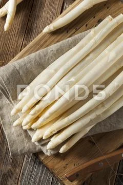 Raw Organic White Asparagus Spears Stock Photos