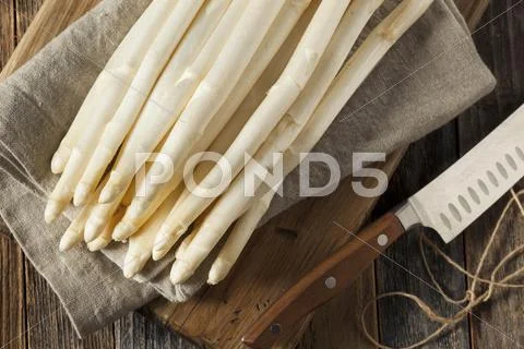 Raw Organic White Asparagus Spears Stock Photos