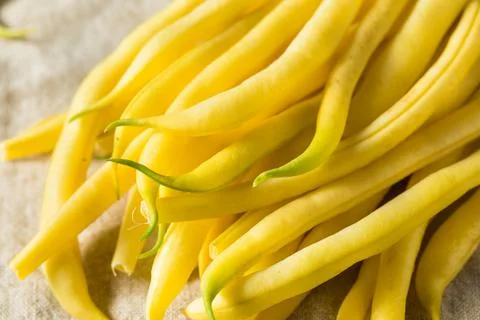 Raw Organic Yellow String Beans Stock Photos