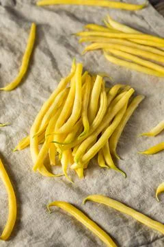 Raw Organic Yellow String Beans Stock Photos