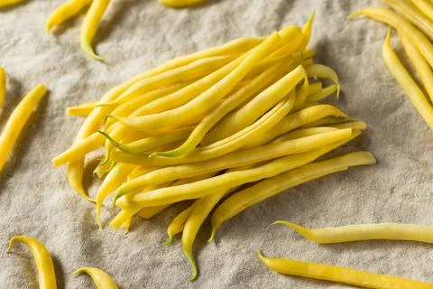 Raw Organic Yellow String Beans Stock Photos