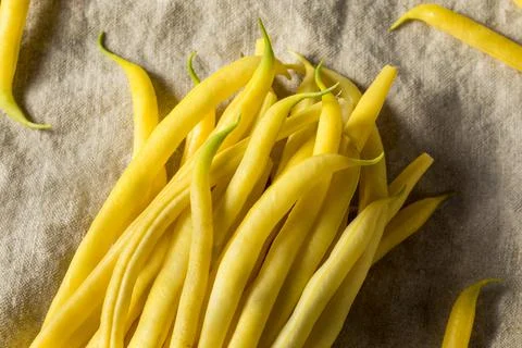 Raw Organic Yellow String Beans Stock Photos