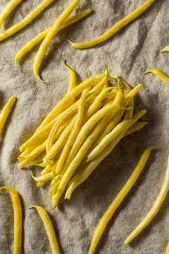 Raw Organic Yellow String Beans Stock Photos