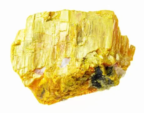 Raw orpiment stone on white Stock Photos