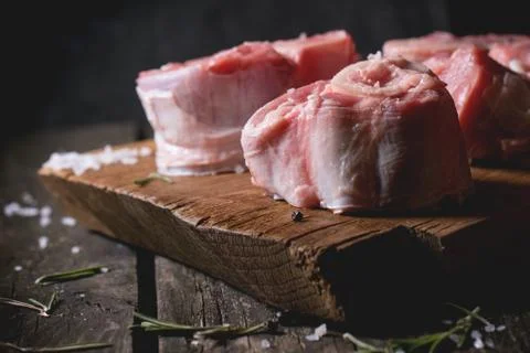 Raw osso buco Stock Photos
