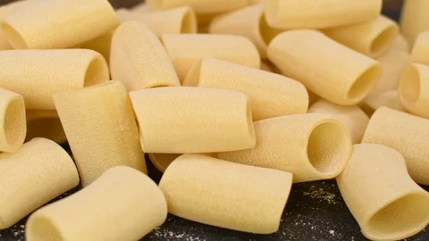Raw Paccheri Pasta. Stock-Footage 125910464