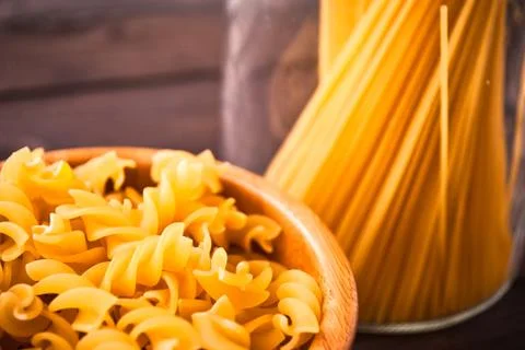 Raw pasta as a background 库存照片