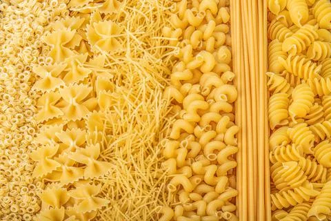 Raw pasta background Stock Photos