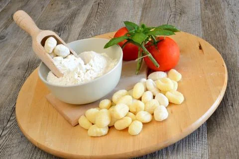 Raw pasta dumplings Stock Photos