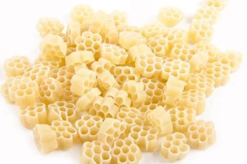 Raw pasta isolated on white Stock Photos
